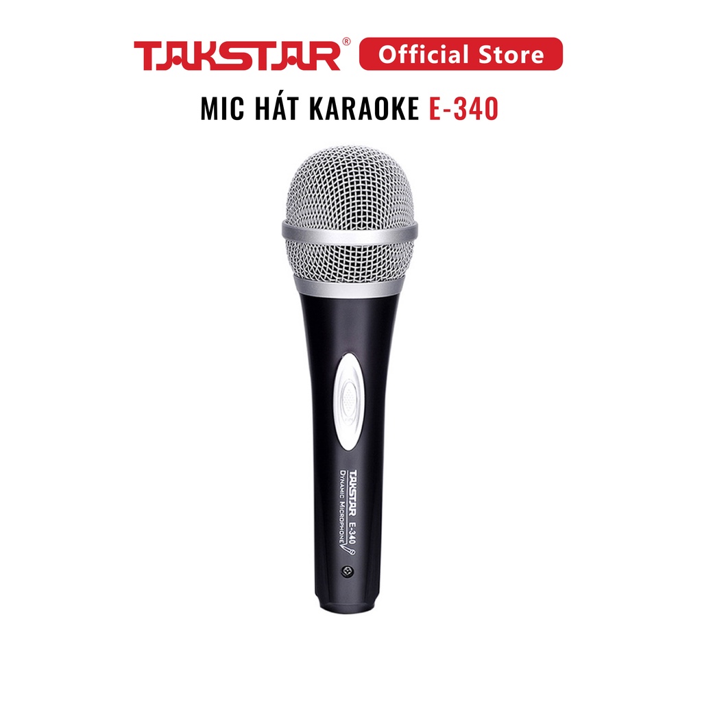 Mic Hát Karaoke Có Dây Takstar E-340 Cao Cấp,Lọc Ồn, Chống Nhiễu, Độ Nhạy Cao, Nhỏ Gọn, Chính Hãng Giá Rẻ Bảo Hành 1 Năm