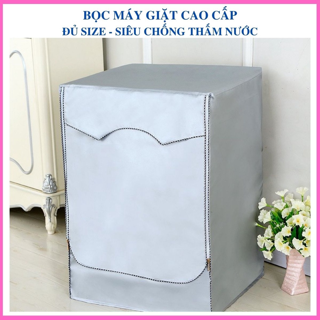 Áo Trùm Máy Giặt Cửa Trước Lồng Ngang, Vải bạt chống thấm nước bền đẹp, size 6kg đến 11kg