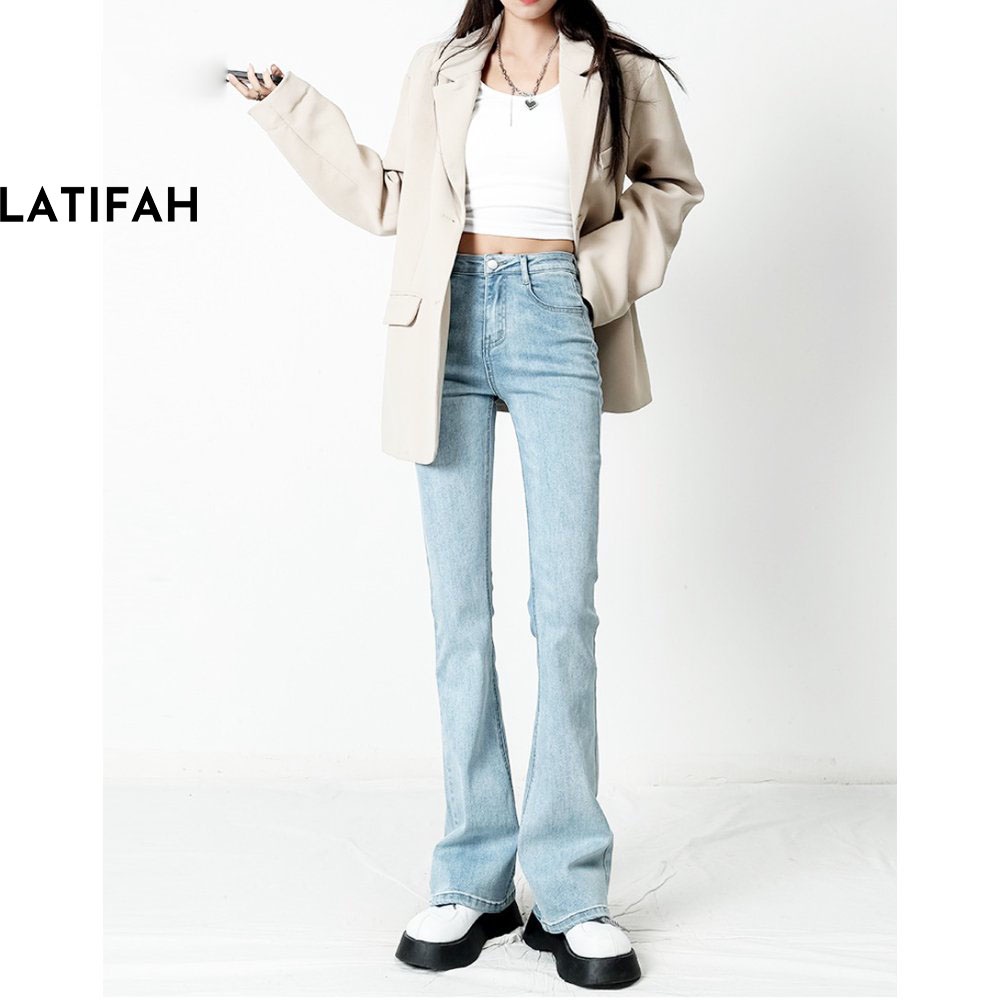 Quần jeans nữ ống loe co giãn LATIFAH QD046 trẻ trung năng động ulzzang phong cách hàn quốc