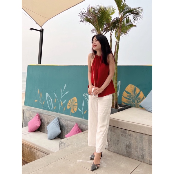 Áo yếm, áo lụa hai dây buộc nơ gợi cảm quyến rũ thiết kế phong cách trẻ trung