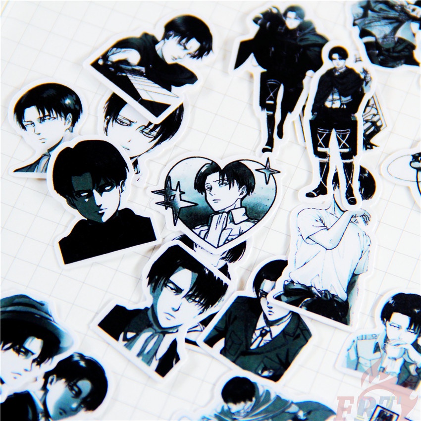 50 Miếng dán hình nhân vật Levi anime Attack On Titan 2-3cm thích hợp trang trí album nhật ký DIY Q-1