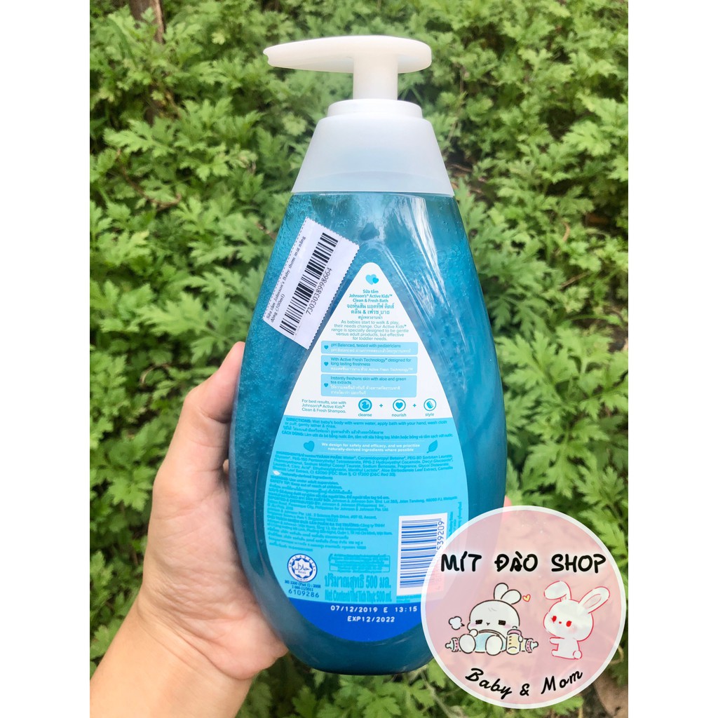 Dầu gội Johnson‘s Baby óng mượt/chắc khoẻ/thơm mát năng động 500ml