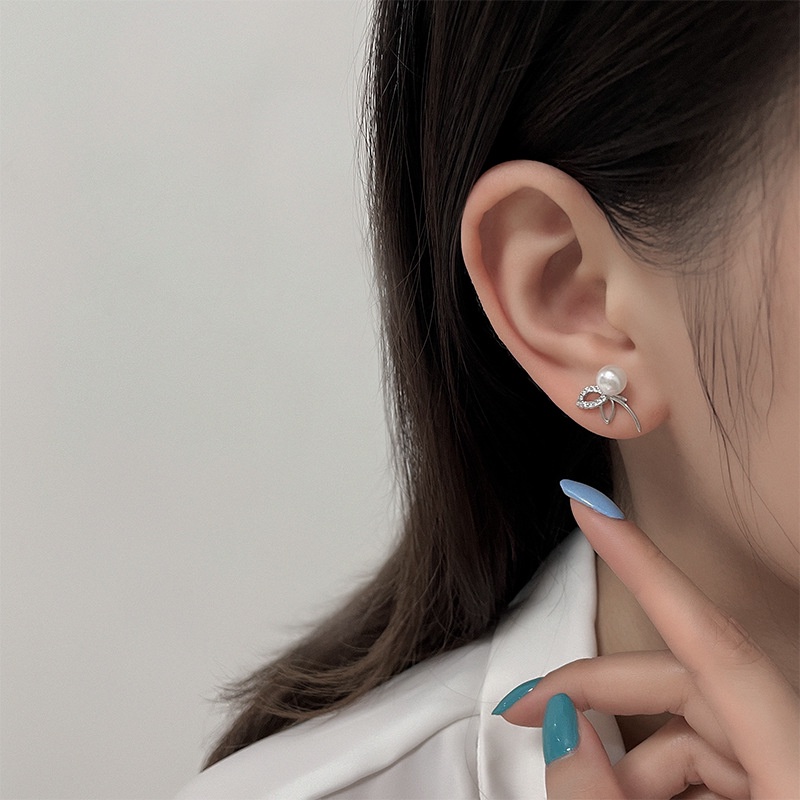 (0670) Khuyên Tai Ngọc Đá Điểm Đơn Giản Sang Trọng Hàn Quốc