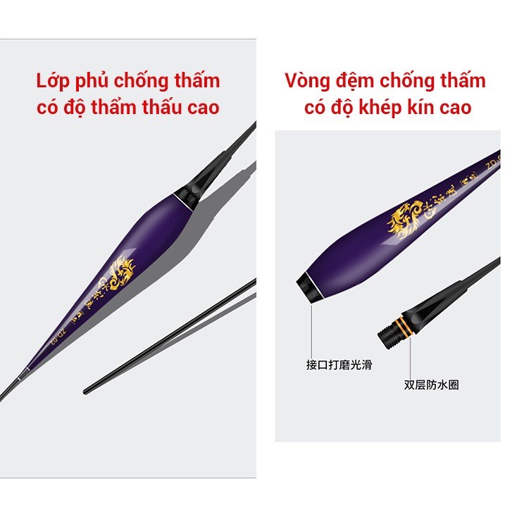 Phao điện câu đài ngày - đêm cảm ứng đổi màu TẶNG kèm pin, chống sóng, chống gió hiệu quả, độ nhạy nhân đôi