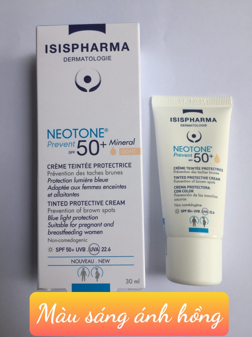 [CHÍNH HÃNG]Isispharma Neotone Prevent SPF 50+ Light Tint (30 ml): Kem chống nắng, mờ nám, sáng da và che khuyết điểm.