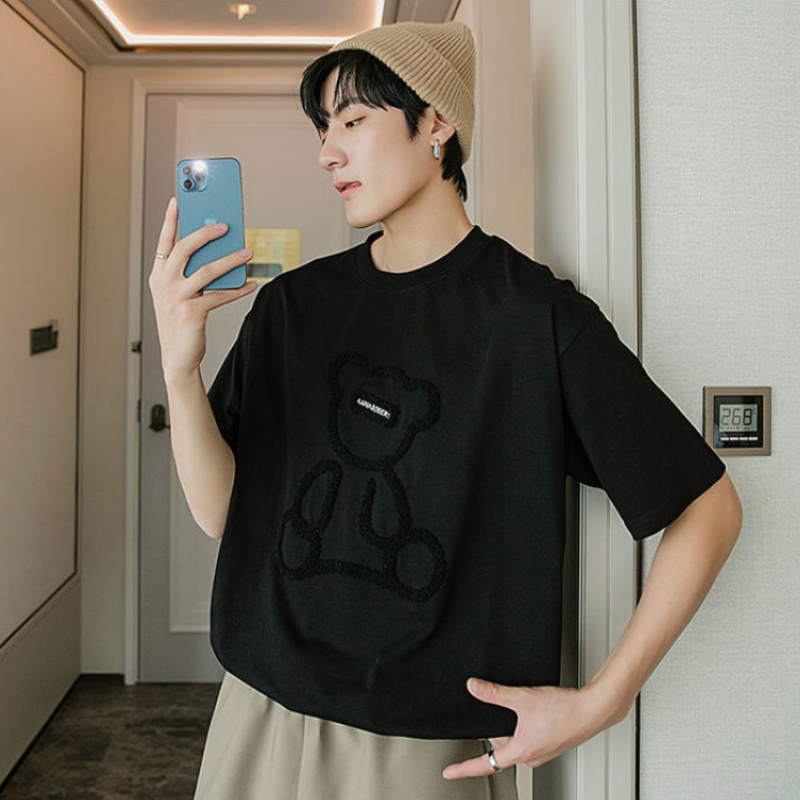 Áo Thun Nam Tay Ngắn In Hình Gấu Thời Trang Hàn Quốc | BigBuy360 - bigbuy360.vn