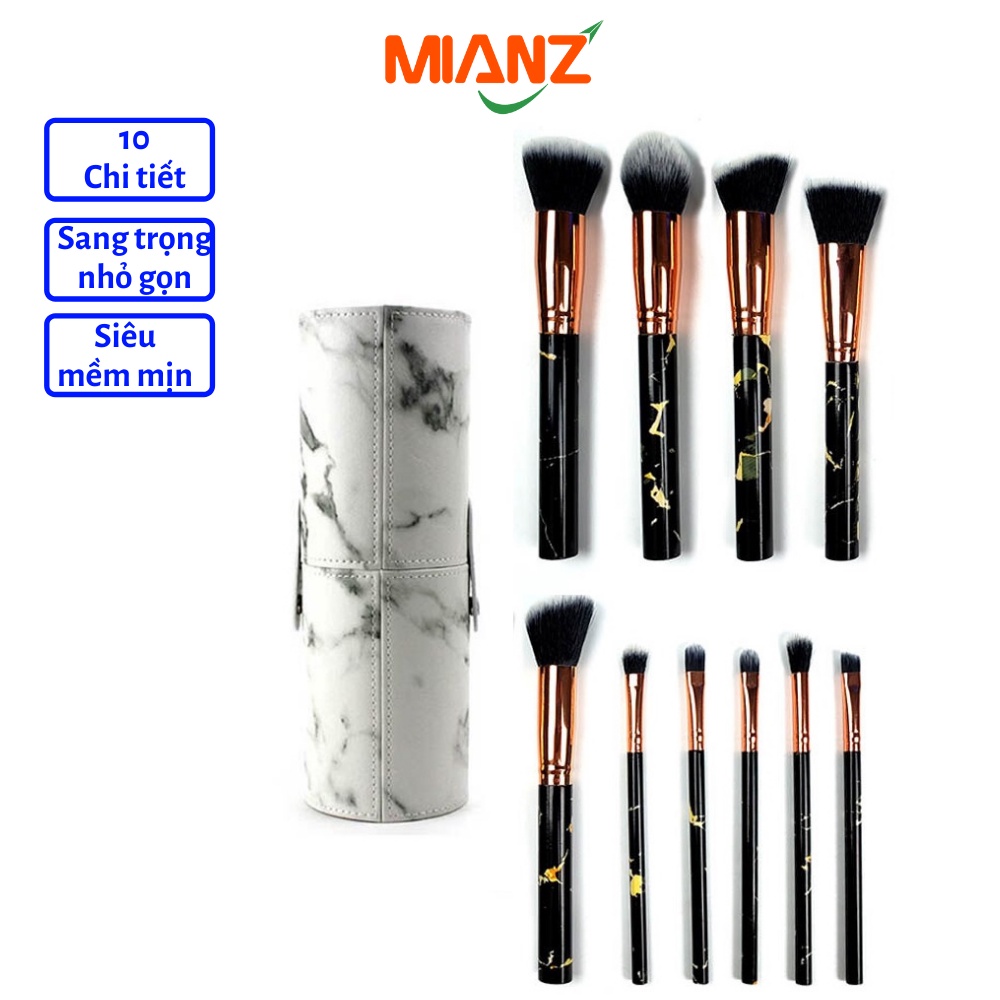 Bộ cọ trang điểm make up MIANZ 10 chi tiết, dụng cụ trang điểm cá nhân kèm hộp đựng sang trọng MIANZ STORE