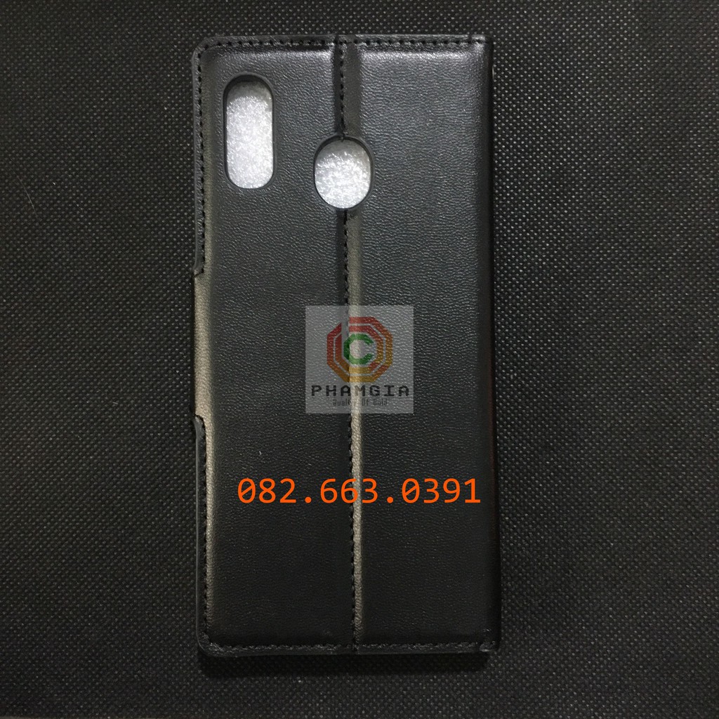 Bao da (ốp lưng nắp gập) Samsung Galaxy A30 cao cấp, da mịn, có ngăn để thẻ