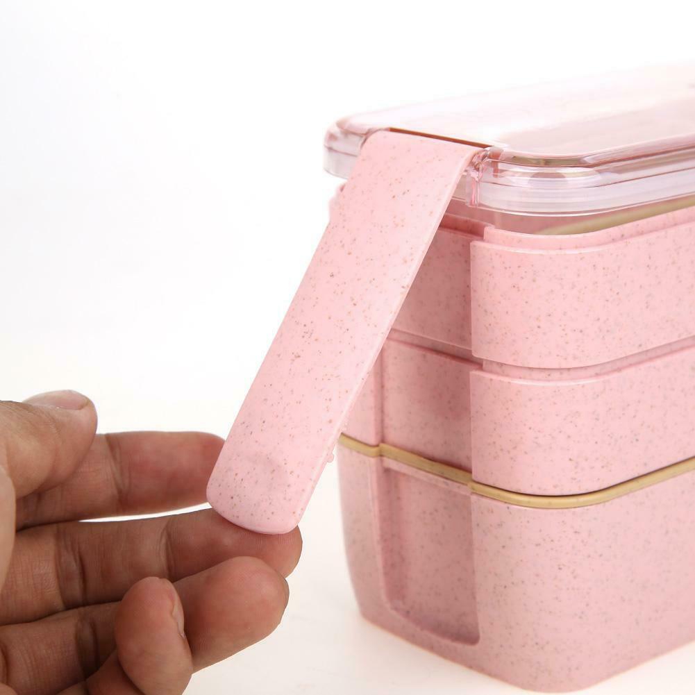 Hộp cơm văn phòng 3 tầng bằng chất liệu lúa mạch rất an tâm khi sử dụng