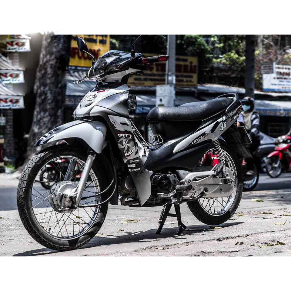 Tem trùm wave ♦FREESHIP♦ cá mập xám đen shark alpha 100, độ phủ bộ team decal cho xe máy rẻ đẹp