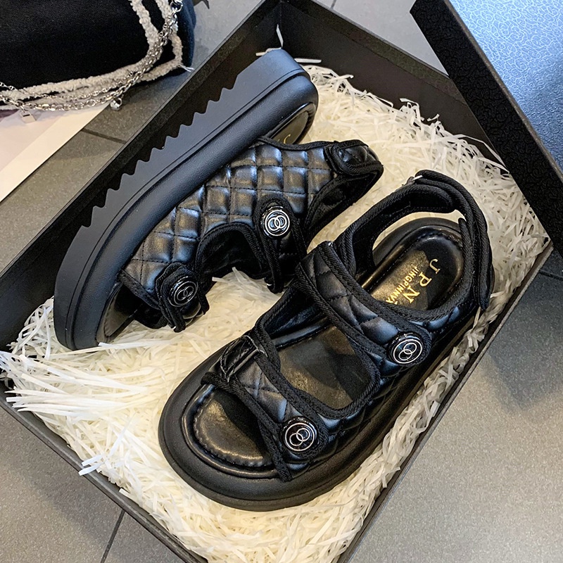 Sandal Nữ Trần Trám Hoa Trà Quai Dán Siêu Đẹp