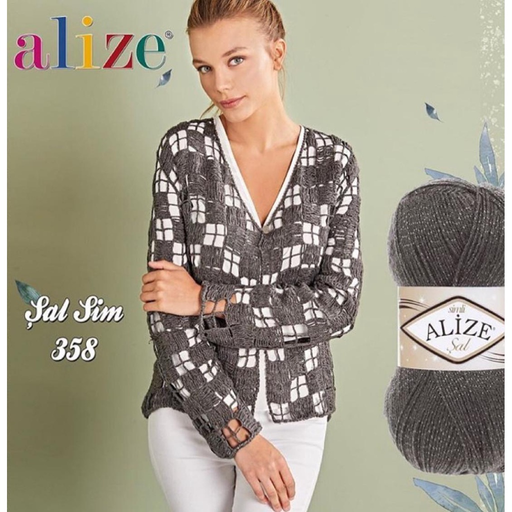 Len nhũ siêu dôi SAL SIMLI nhập khẩu từ Alize Yarns, đan móc khăn, áo, váy siêu xinh