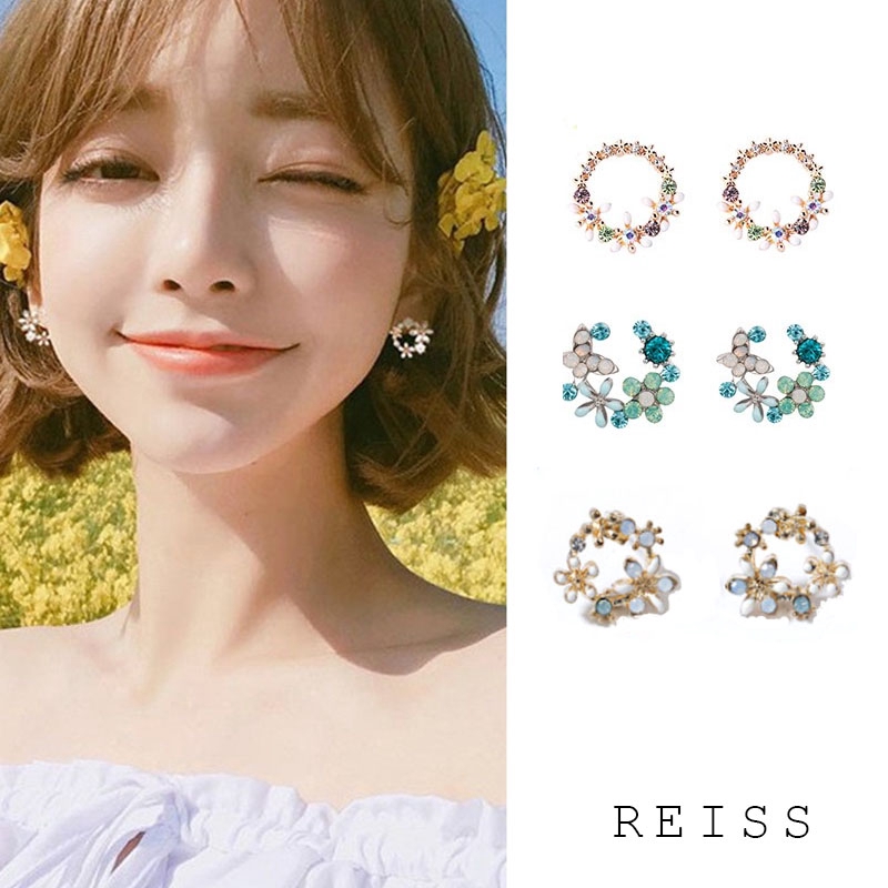 Đôi bông tai mạ bạc đính đá thiết kế hợp thời trang dành cho nữ