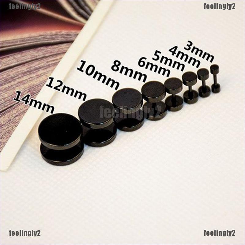 (Kho hai gói) Bông tai đinh tán tròn tròn 5mm bằng bạc titan