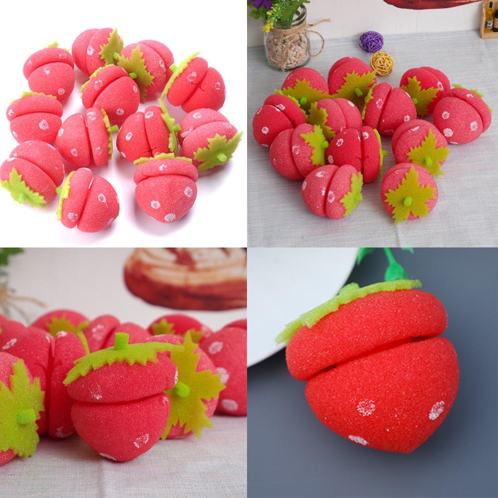 Set 12 Lô Cuốn Tóc Hình Quả Dâu Mềm Mại
