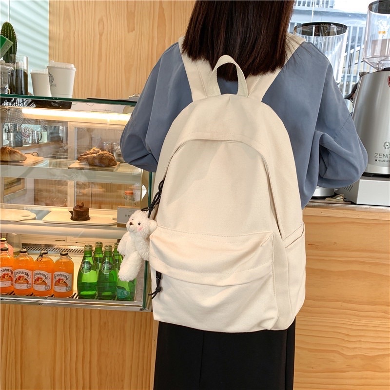 Balo Trơn Ulzzang Hàn Quốc Nam Nữ Thời Trang Basic