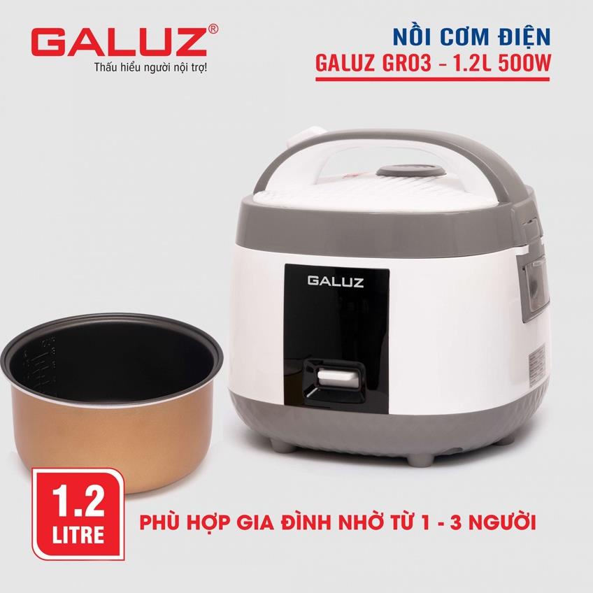 Nồi cơm điện Galuz 2 Dung Tích 1.2L và 1.8L, nồi cơm điện cho gia đình 3 - 4 người - Hàng chính hãng bảo hành 12 tháng