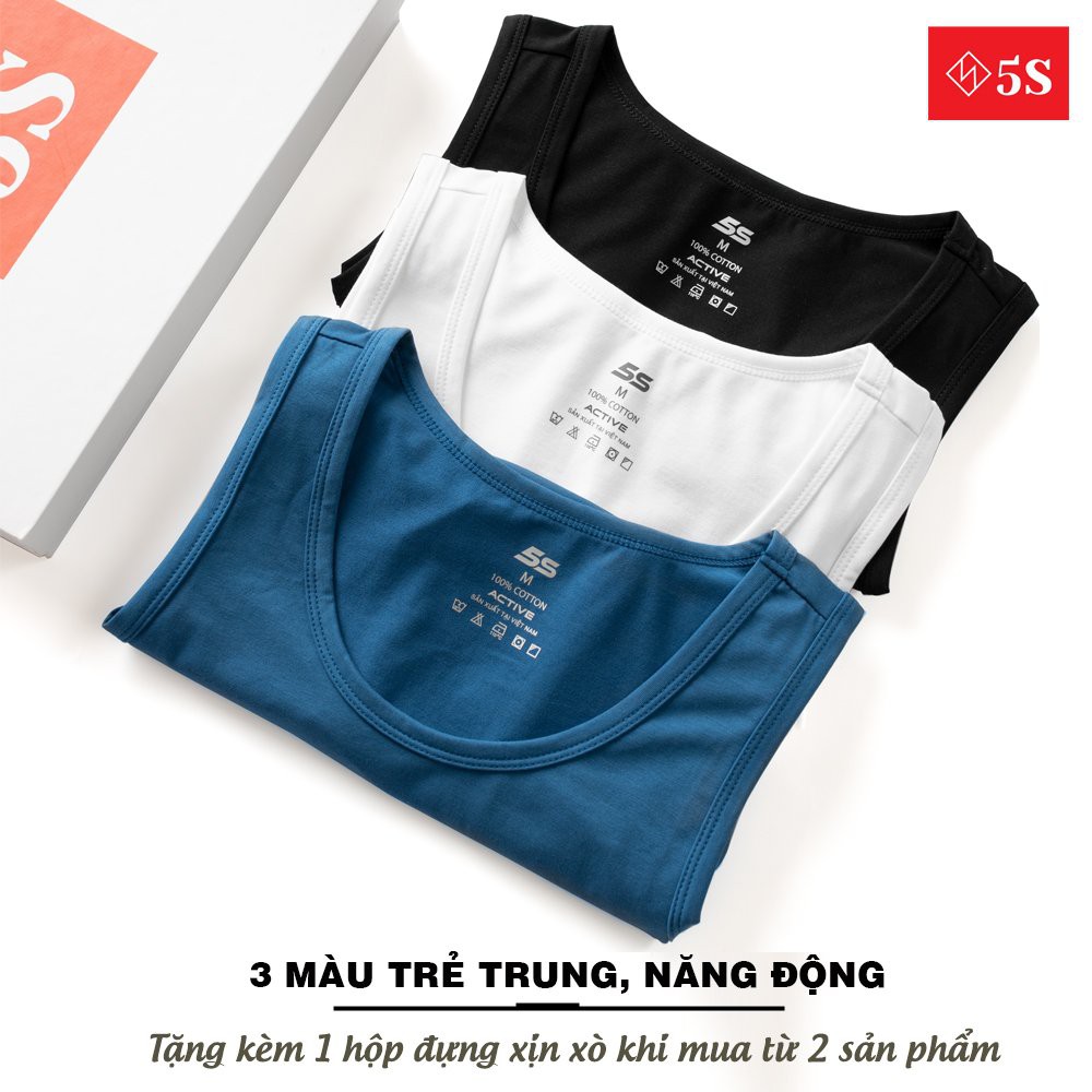 Áo Ba Lỗ Nam 5S (4 màu), Vải Cotton Mềm Mại,  Dáng Thể Thao, Thấm Hút Mồ Hôi, Co Giãn Cực Tốt (ABL21004-01). | BigBuy360 - bigbuy360.vn