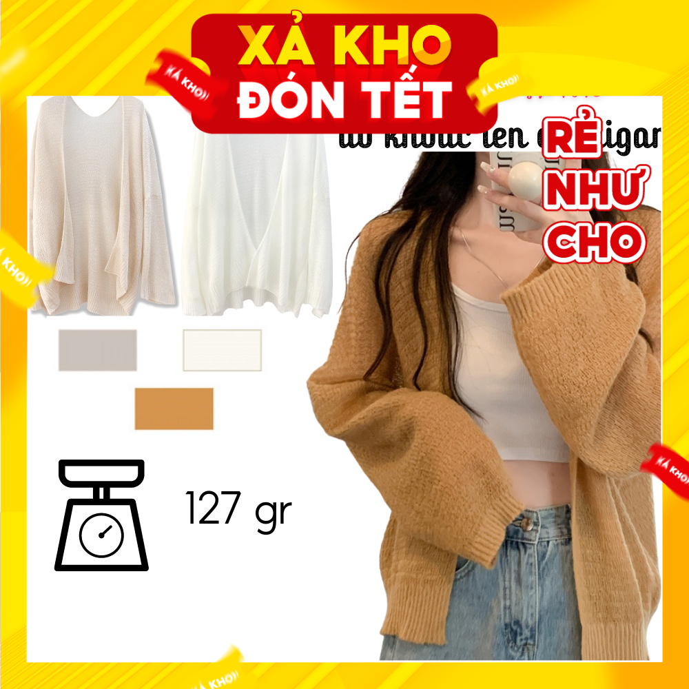 Áo Khoác Cardigan Len Mỏng Hàng Chuẩn 127gr Jussy Fashion Phong Cách Áo Len Ulzzang Cho Nữ Hàng Đẹp Nhiều Màu Hot