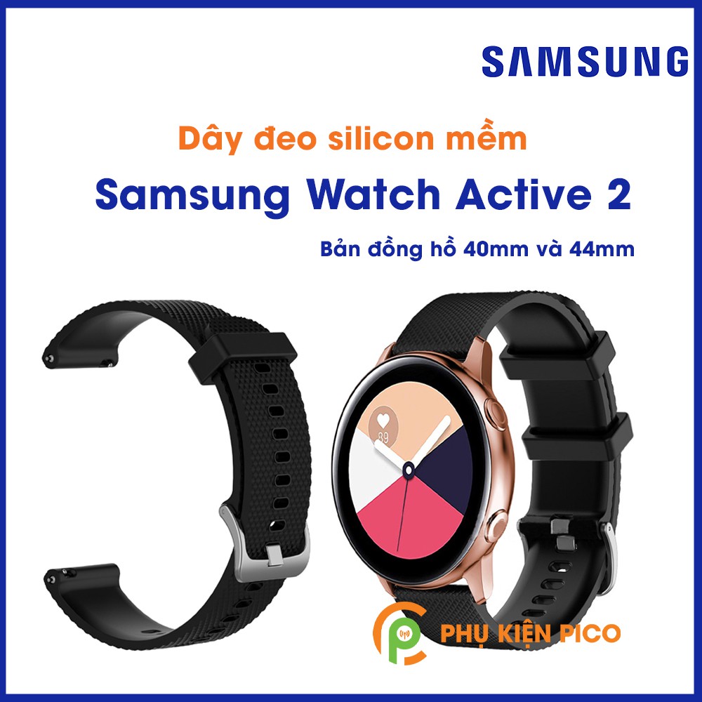 Dây silicon đồng hồ Samsung Galaxy Watch Active 2 bản 40/44mm dây 20mm vân carbon