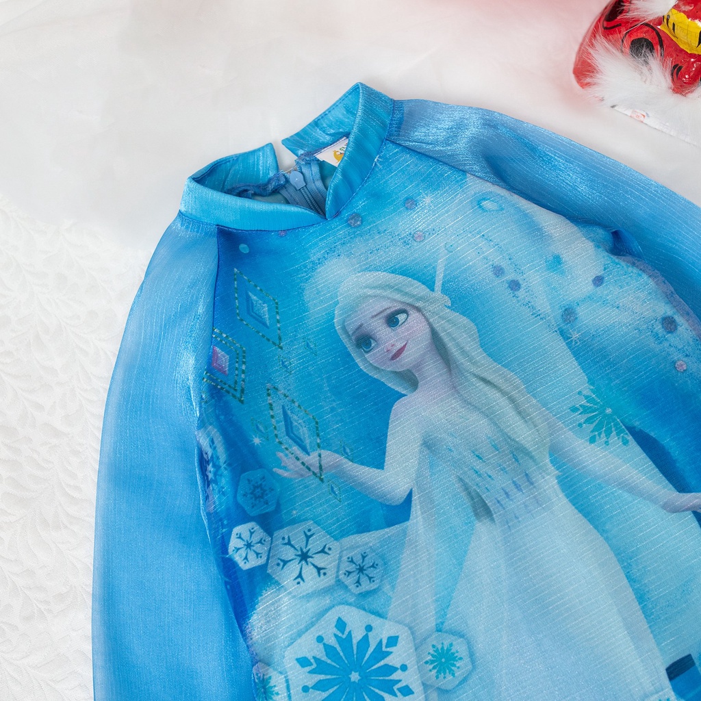 Áo dài bé gái mẫu Công chúa Elsa