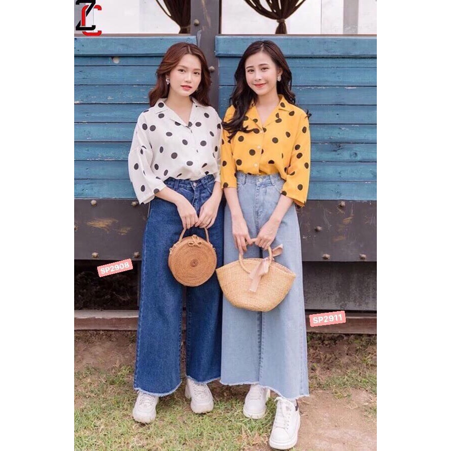 [Mã WASTMAY giảm 15% tối đa 30K đơn 150K] Quần Bò Ống Rộng 2 Màu phong cách Hàn Quốc | BigBuy360 - bigbuy360.vn