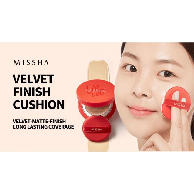 Phấn nước MISSHA Velvet finish Cushion đỏ đủ 2 tone 21,23