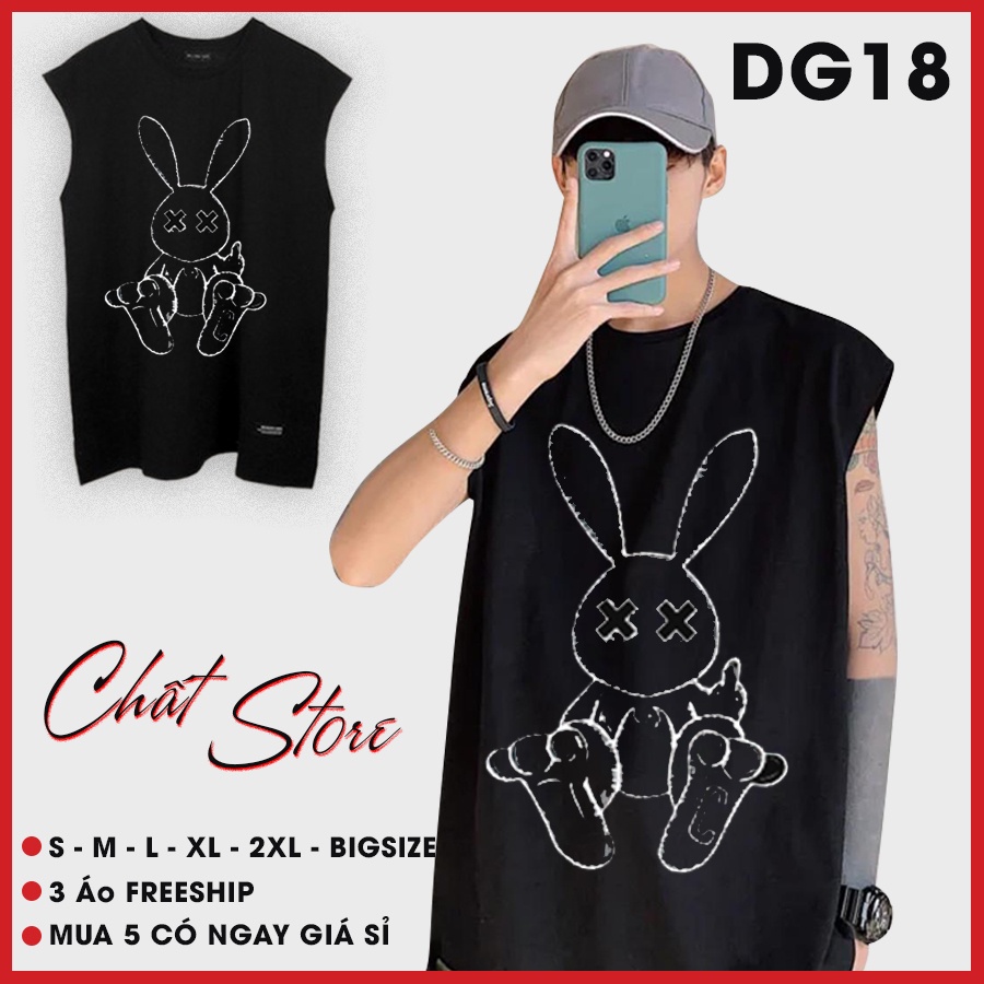 Áo tanktop sát nách 3 lỗ chất tập gym thể thao chất cotton FREESIZE 40-75KG DG