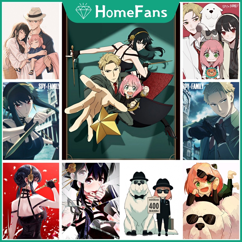 SPY × FAMILY Bộ Tranh Đính Đá 5D Tự Làm Hình Anime Nhật Bản 30x40cm/40x50cm Trang Trí Nhà Cửa