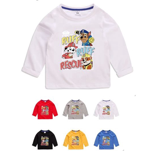 Áo Thun Tay Dài In Hình Paw Patrol 3 Cho Bé Trai (6 Màu)