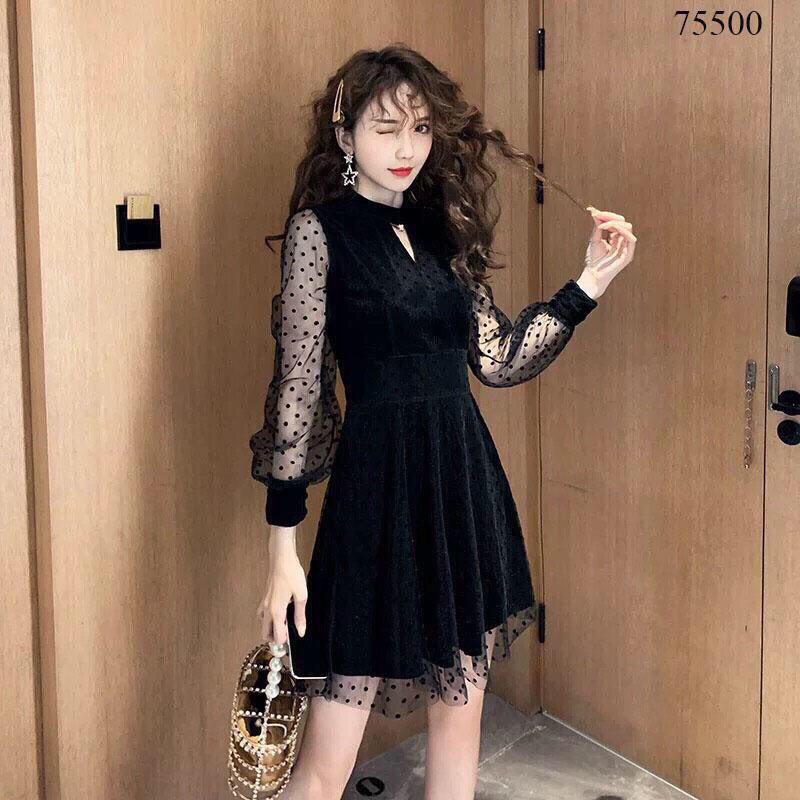 Váy xòe lưới bi tiểu thư sang chảnh mẫu HOT 2020