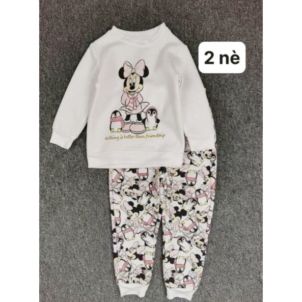 Bộ nỉ bé gái  2-6 tuổi
