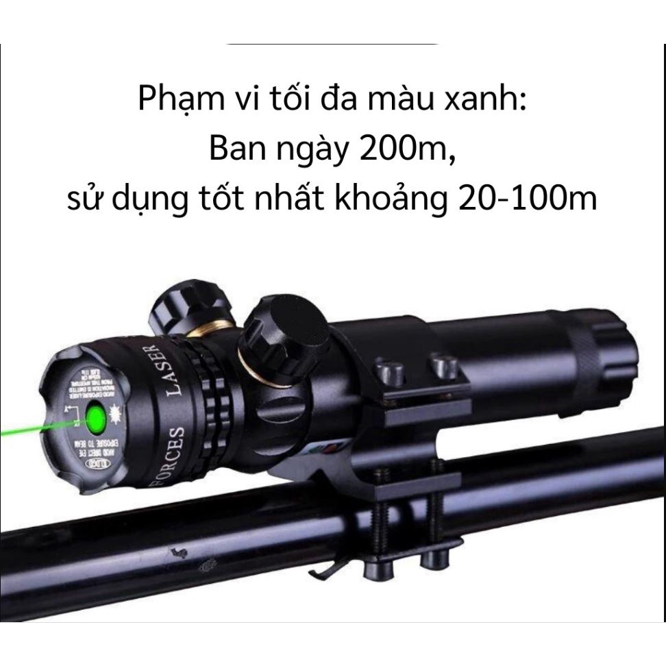 Đèn Laze Núm Vặn Chỉnh Tia Xanh Trọn Bộ Cao Cấp.Đèn Laser Cực Mạnh - Bút Laser Scope Chỉnh Tia Đỏ.