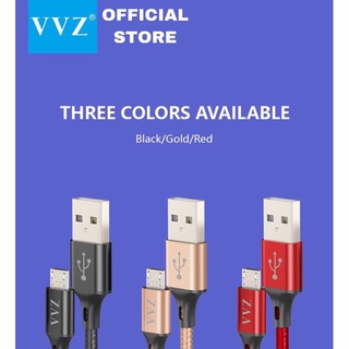 Dây cáp sạc nhanh 2a bọc dù chính hãng vvz lingtning/type c/micro/1m/2m bảo hành 12 tháng lỗi 1 đổi 1