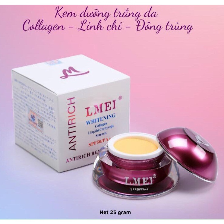 KEM DƯỠNG TRẮNG DA CAO CẤP LMEI TINH CHẤT COLLAGEN - LINH CHI - ĐÔNG TRÙNG HẠ THẢO 25gr
