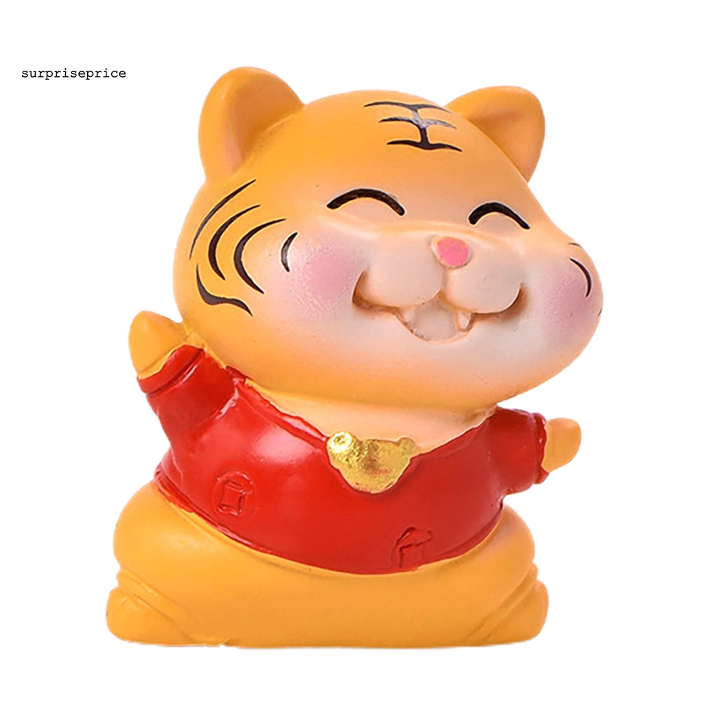 Tượng hổ may mắn mini xinh xắn chống mài mòn dùng trang trí nhà cửa / spa