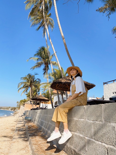 Yếm kaki quần dài túi hộp màu hồng, đen, be (ảnh thật) | BigBuy360 - bigbuy360.vn