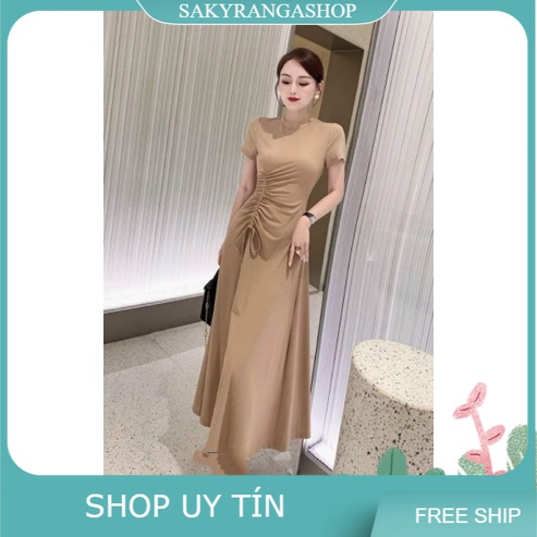 ĐẦM MAXI RAYON RÚT DÂY