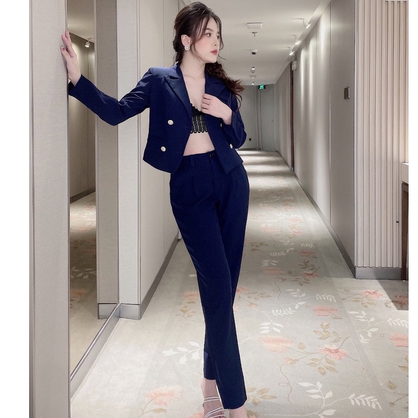 Set vest xanh than áo dáng ngắn S2149  - DOLCE VIVA COLLECTION | BigBuy360 - bigbuy360.vn