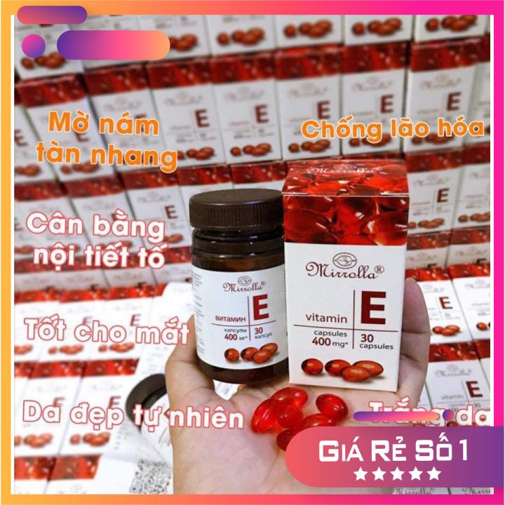 Vitamin E đỏ nga 400mg [IB XEM BILL] nhựa và thủy tinh, đẹp da, chống láo hóa, tốt cho mắt | BigBuy360 - bigbuy360.vn