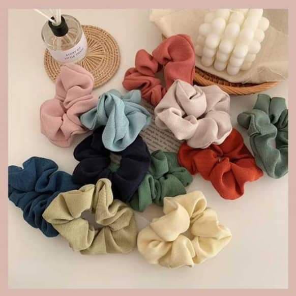 Chun buộc tóc scrunchie màu vintage hottrend