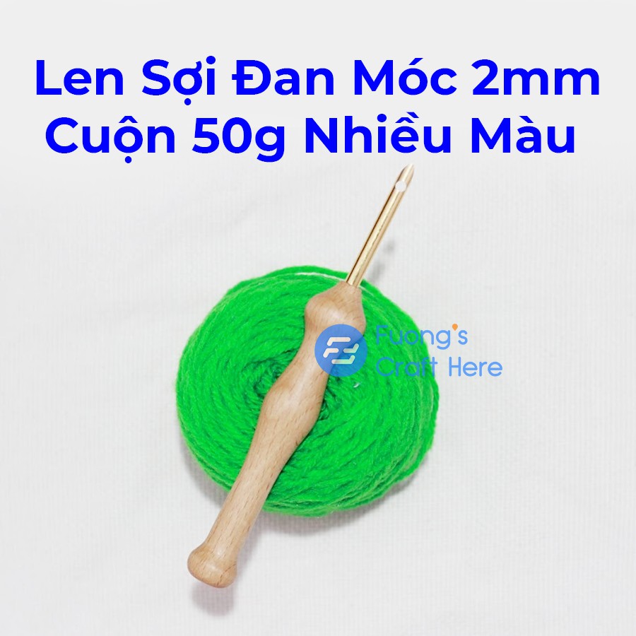 Len Sợi Đan Móc Cỡ 2mm Cuộn 50 gram (Bảng Màu 1)