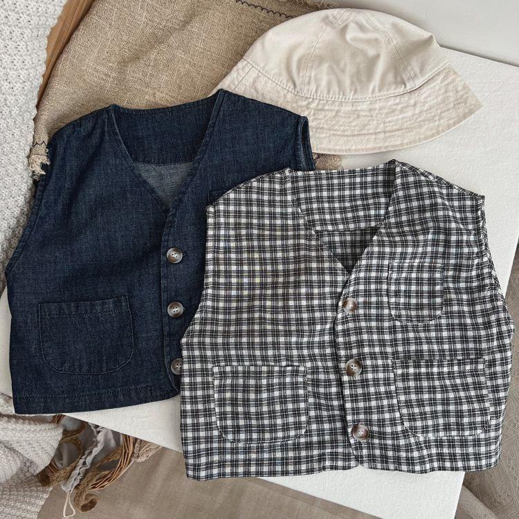 Áo Khoác Denim Mỏng Không Tay Phong Cách Mori Hàn Quốc Nhật Bản Mùa Hè Hàng Mới Dành Cho Nam Nữ 0