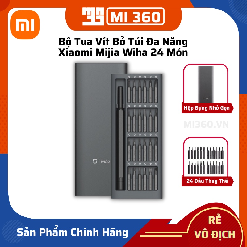 Bộ Tua Vít Bỏ Túi Đa Năng Xiaomi Mijia Wiha 24 Món✅ Thép Cán Nóng HRC 60✅ Thiết kế Nhỏ Gọn✅ Hàng Chính Hãng