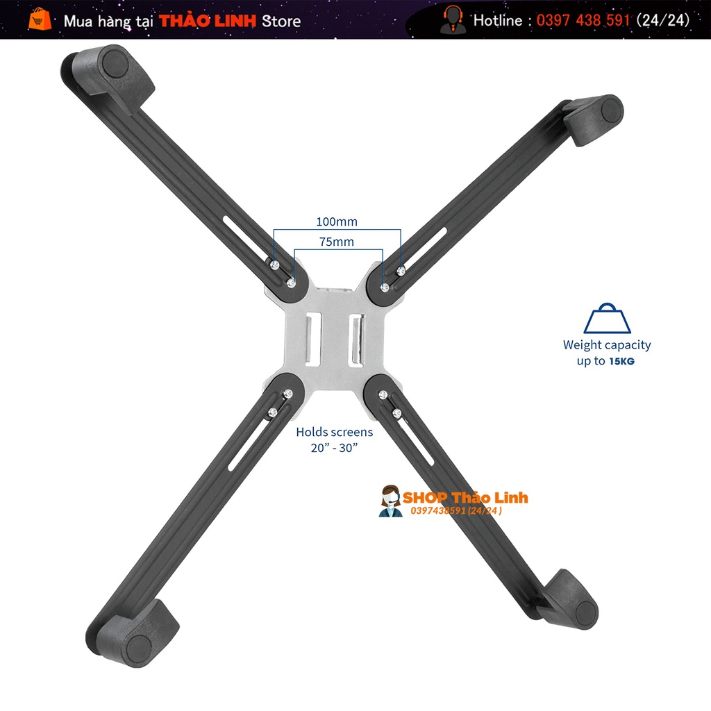 Bộ Kẹp Dành Cho Màn Hình Máy Tính - Không Có Lỗ Ốc Treo Vesa 14 - 27Inch XL01