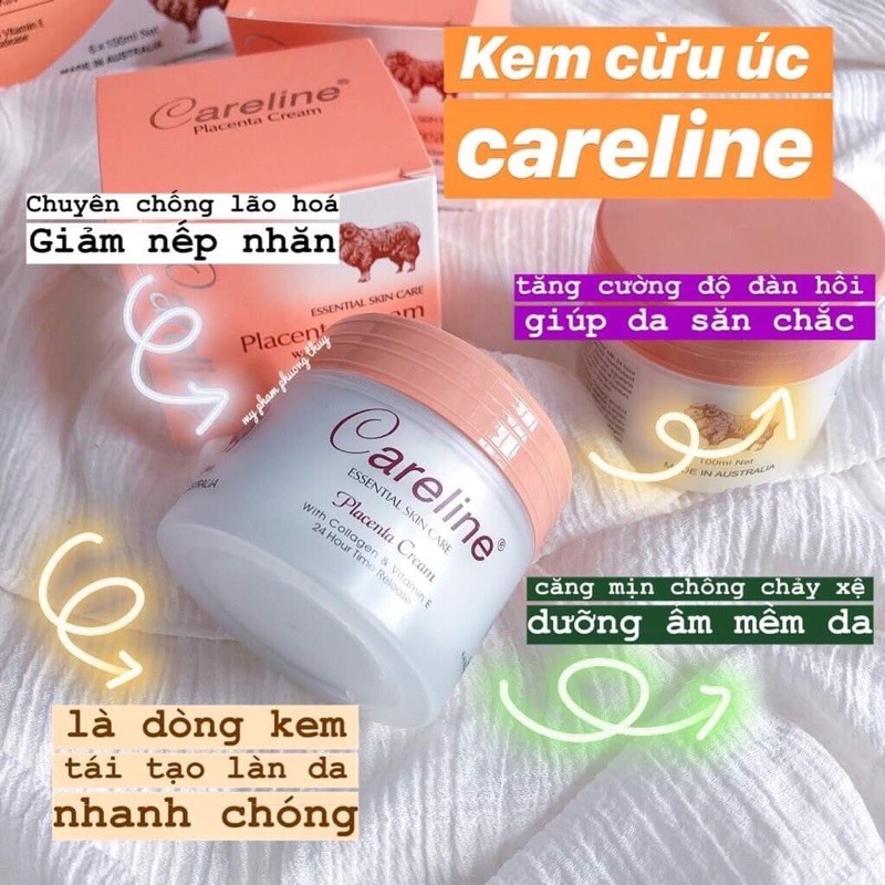 kem dưỡng trắng da Nhau Thai cừu Careline của Úc