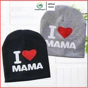 Mũ cotton I LOVE PAPA, I LOVE MAMA