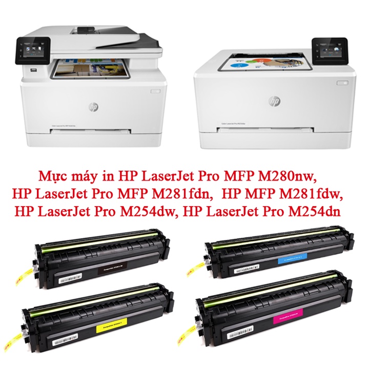 Mực máy in laser màu Hp Color Pro M254, M280 | Hộp Mực 203A CF540A, CF541A, CF542A, CF543A
