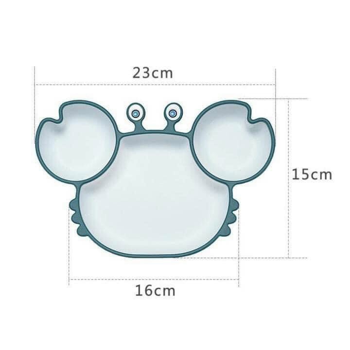 Khay Ăn Dặm Cho Bé 𝑭𝑹𝑬𝑬𝑺𝑯𝑰𝑷 Khay Ăn Dặm Silicon Hình Cua Ngộ Nghĩnh Cho Bé