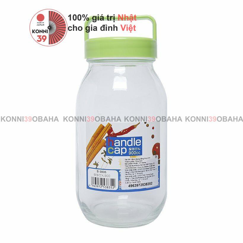 Lọ thuỷ tinh có quai xách 900ml